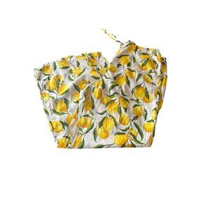 J.Crew Womens Lemon Print Cotton Pajama Pants M Light Weight Summer